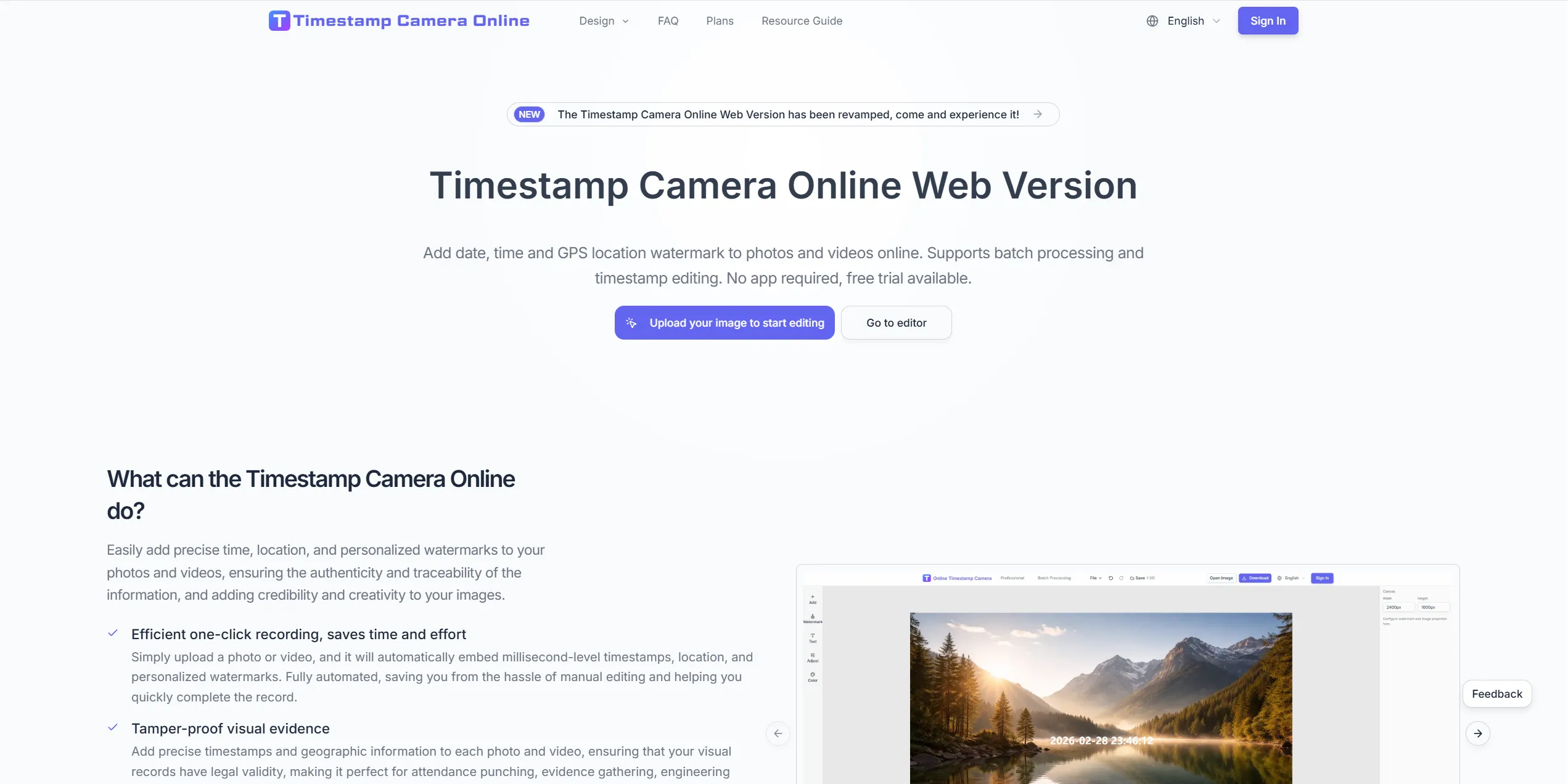 TimestampCameras — Photo Timestamp Tool preview