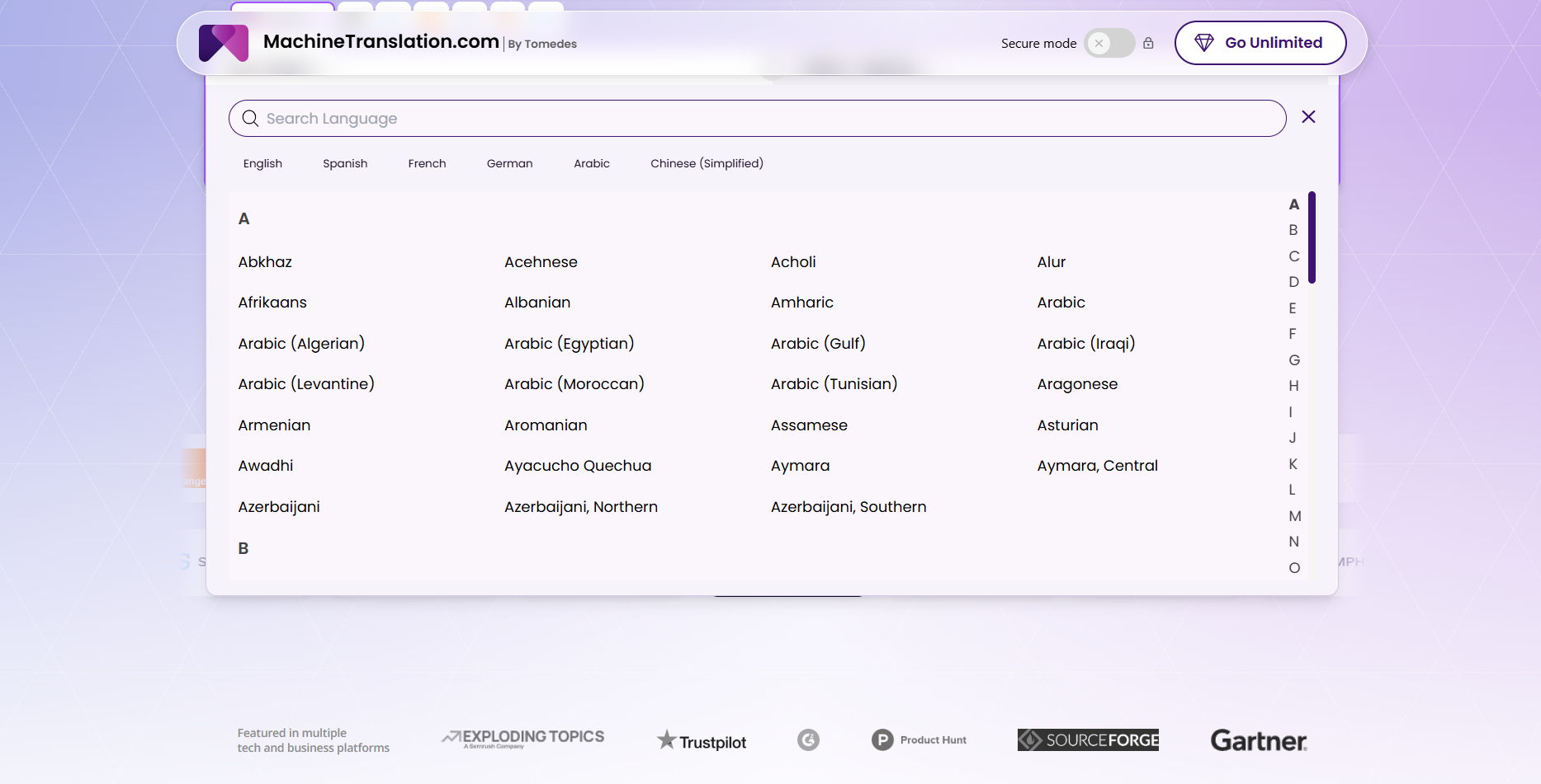 MachineTranslation.com screenshot 2 of 3
